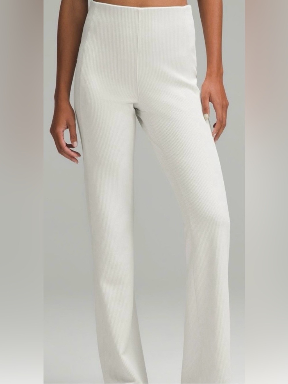 lululemon athletica Bone Ribbed Boot-Cut Pants with zipper